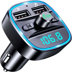 Pigada 12343 Bluetooth 5.0 Fm Transmitter For Car 3.0 Wireless Radio Adapter