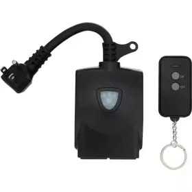 Westek 726084214033 Outdoor Plug-in Receiver Kit With Wireless Remote Keychain Fob Dual Outlet Bla